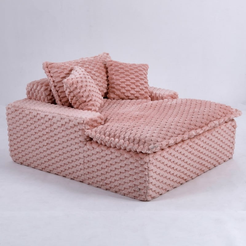 51.2" Corduroy Upholstered Compression Sofa