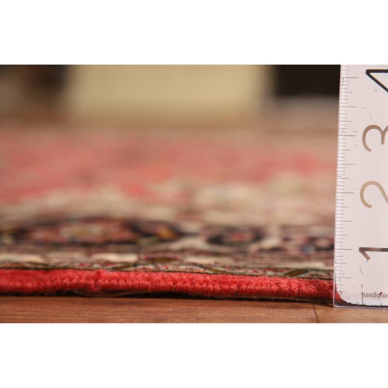 Hand-Knotted Red Floral Wool & Silk Tabriz Persian Rug - 5'1"x 6'9"