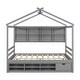 preview thumbnail 67 of 116, Bedroom House Bed with Roof Frame Bedside-shelves and Under Bed Storage Unit