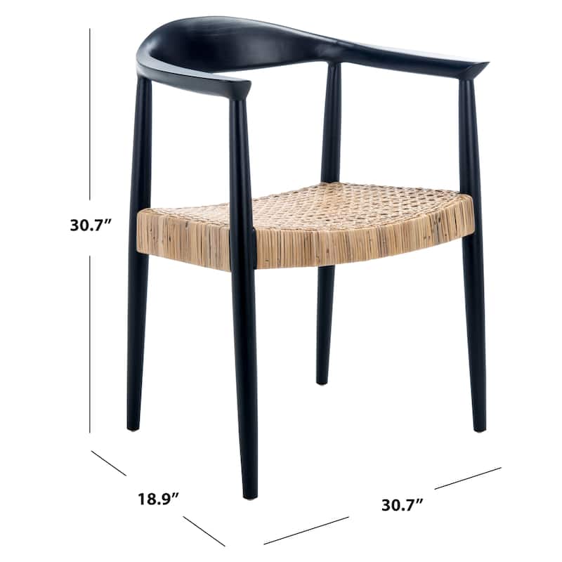 SAFAVIEH Anastasia Rattan Peel Accent Chair - 24.8" W x 18.9" L x 30.7" H - 25Wx19Dx31H