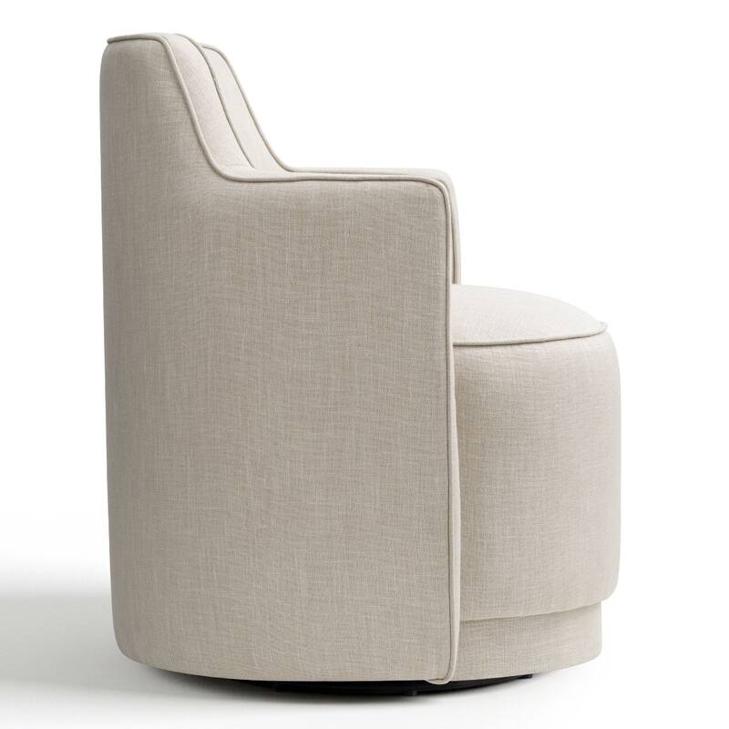 Modern Upholstered Swivel Accent Chair with Curved Barrel Back