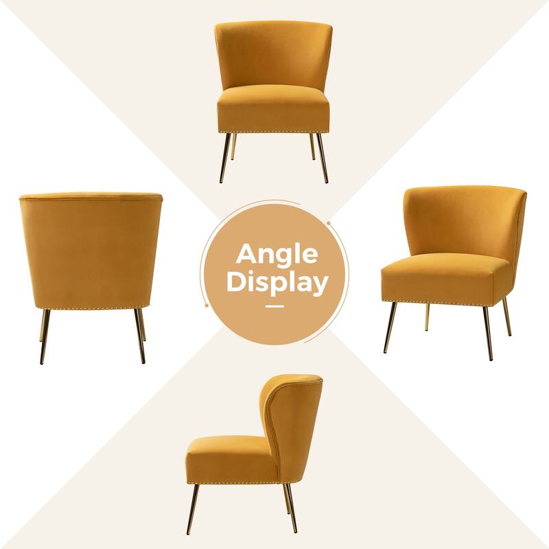 Celtia Modern Velvet Accent Side Chair with Nailhead Trim by HULALA HOME