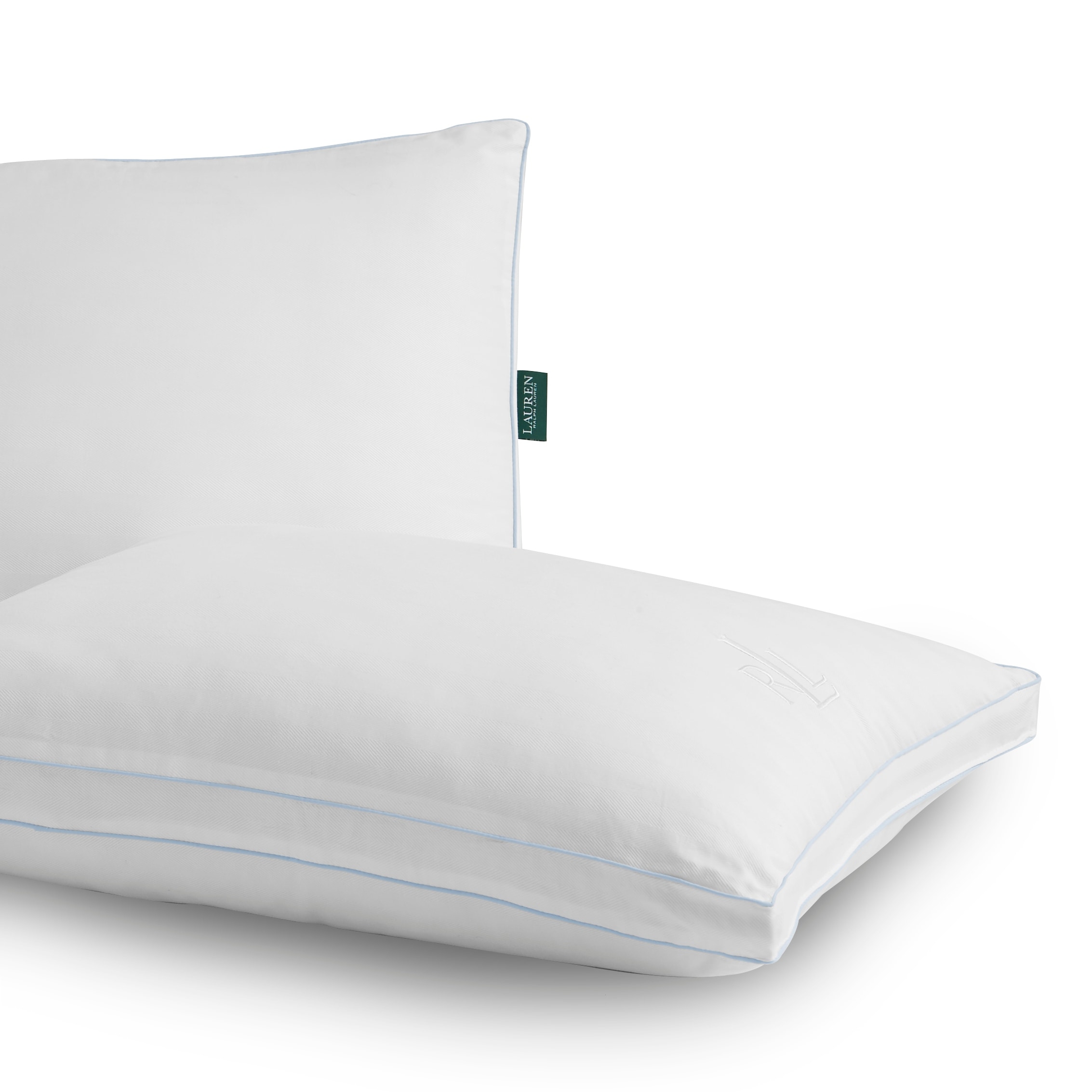 Lauren Ralph Lauren Lawton Extra-Firm Density Pillow - White/Blue Cord -  Overstock - 30951520