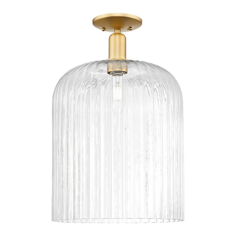 Innovations Lighting 716-1C-19-12 Bridal Veil Semi-Flush Bridal Veil - Satin Gold / Clear