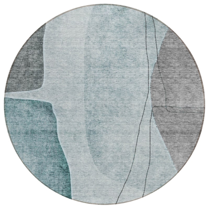 HomeRoots Abstract Transitional Rectangle Outdoor Rug