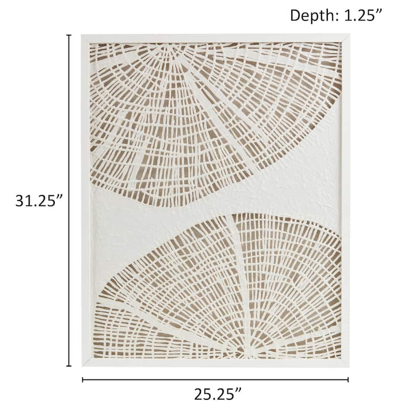 Madison Park Solana Framed Abstract Coastal Rice Paper Shadowbox Wall Decor Set