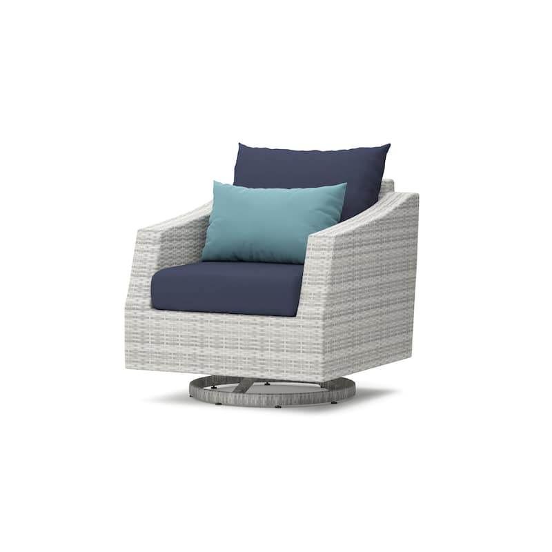 Cannes 5 Piece Aluminum Outdoor Motion Club & Ottoman Set