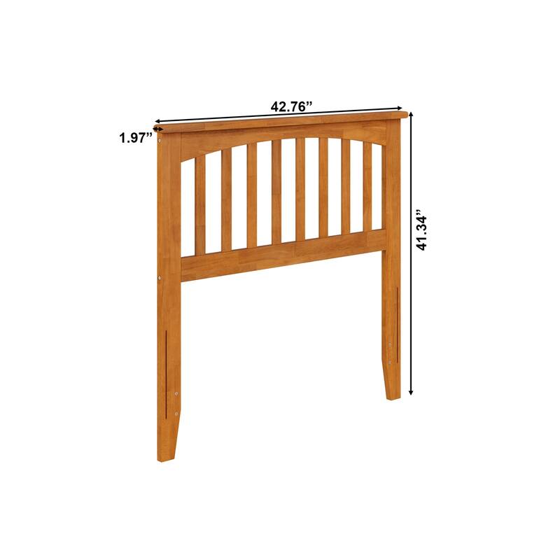 Twin Solid Wood Headboard with Attachable USB Charger in Light Toffee for Modern Convenience and Style