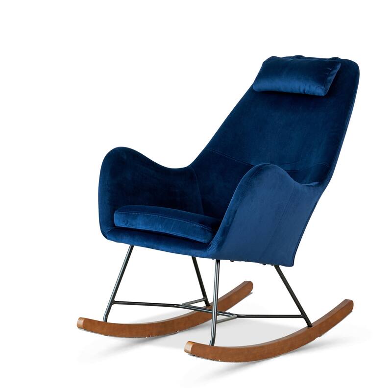 Rocking Chair Constructed of solid hardwood,Beautifully designed with wide seat and armrest - Blue