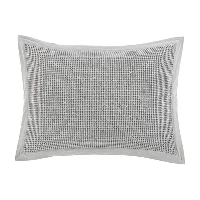HiEnd Accents Stonewashed Cotton Waffle Weave Pillow Sham Set, 2PC