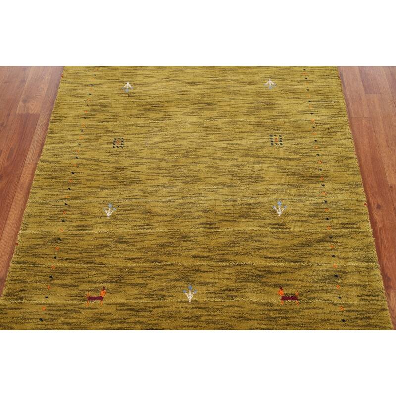 Tribal Gabbeh Indian Accent Rug Handmade Wool Carpet - 3'2" x 4'11"