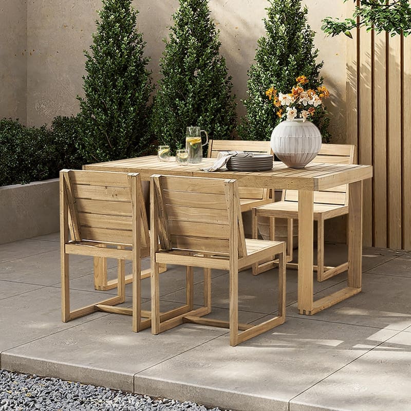 mopio Bruno Outdoor Dining Set - 4 Seater: Table, 4 Chairs | 5 Piece
