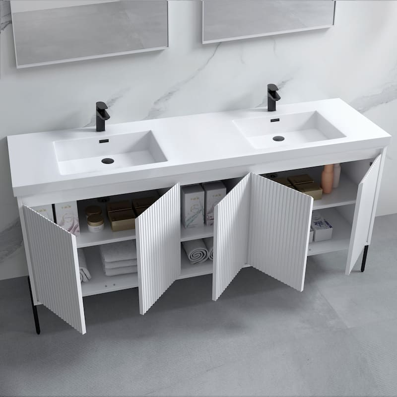 Ripple 72" Double Bathroom Vanity Kit (Assembly Required)