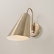 preview thumbnail 3 of 3, 12.75" H x 6.75" W 1-Light Modern Swing Arm Sconce in Matte Brass with Painted White Interior - 7"W x 22.5"H x 14"E