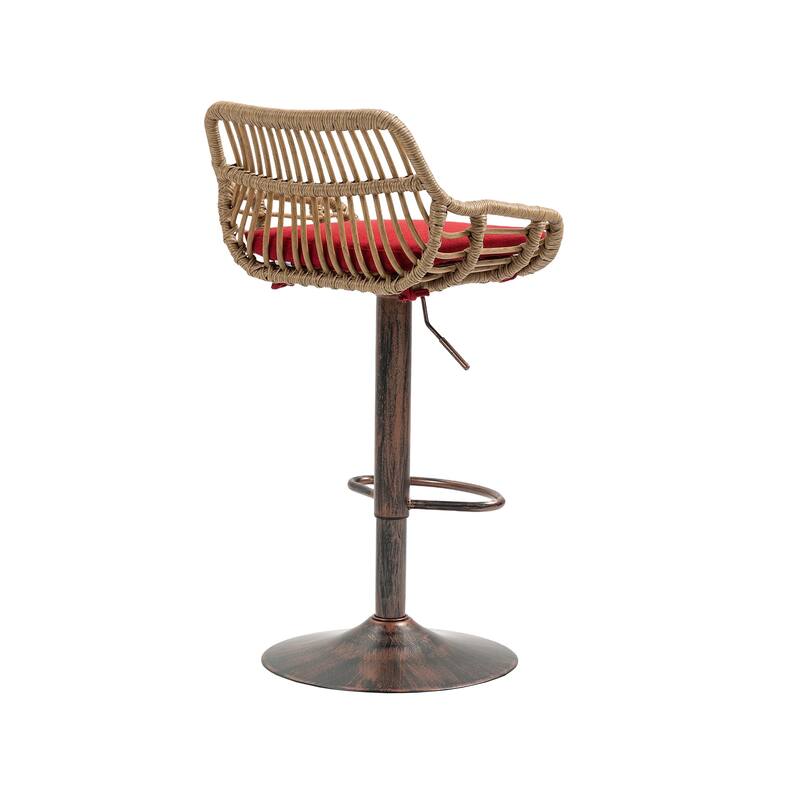 Set of 2 Swivel Bar Stools Adjustable Counter Height with Footrest