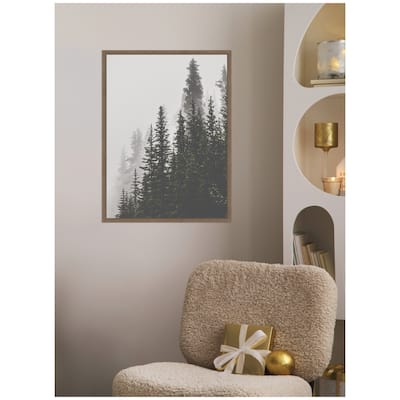 Kate and Laurel Sylvie Framed Canvas Tree Top Mountains by Alicia Abla