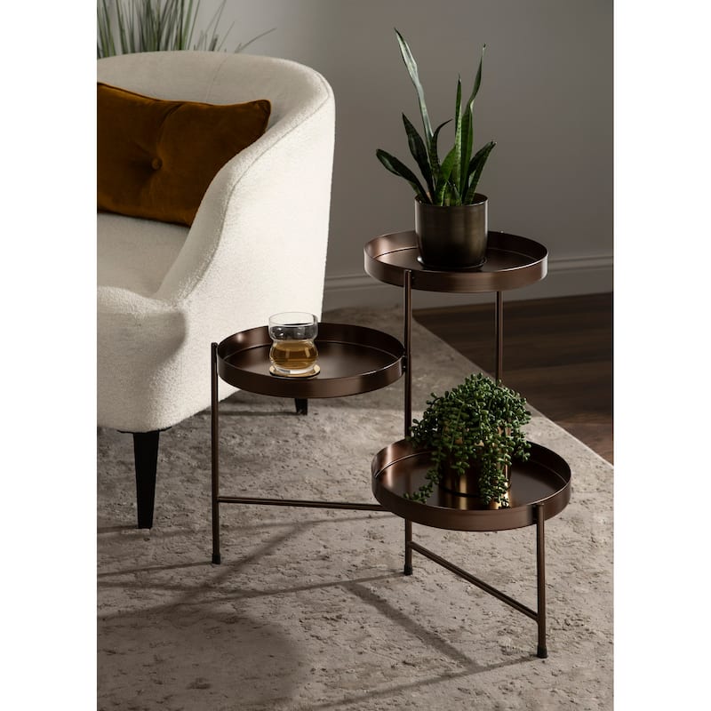 Kate and Laurel Finn Tiered Metal Plant Stand - 13x13x22