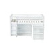 preview thumbnail 11 of 9, Twin Loft Bed with Built-in Desk Storage Cabinets Shelves and Drawers Wood Frame with Guardrail