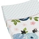 preview thumbnail 4 of 4, Navy Blue Pink Watercolor Floral Girl Changing Pad Cover - Blush Green White Shabby Chic Flower Polka Dot