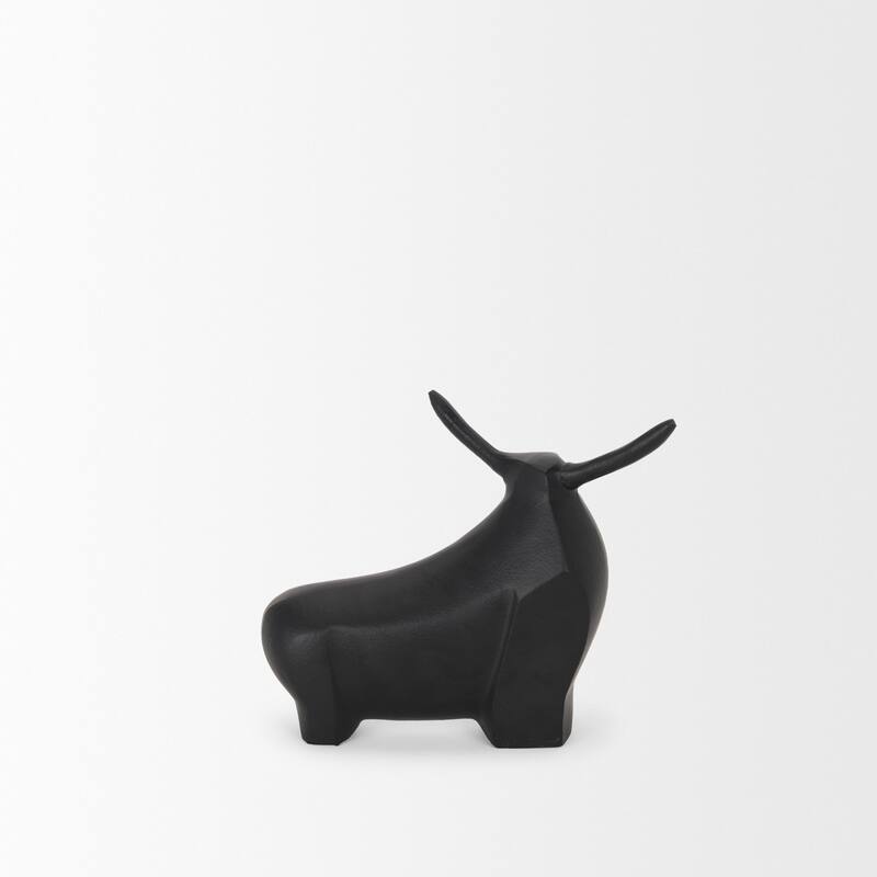Radu Small Matte Black Metal Bull Decorative Object - 9.5L x 3.3W x 7.8H