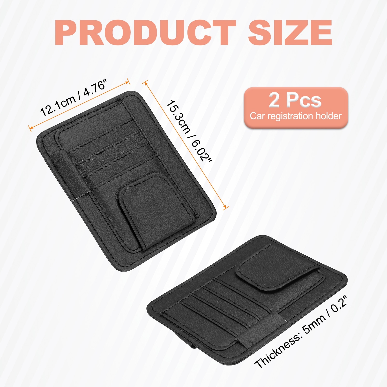 Car Sun Visor Organizer Leather Multi-Pocket Visor Card Sleeve Pocket for Driving License Credit Card Bill Sunglasses