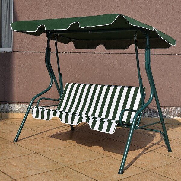 Shop Costway 3 Seats Patio Canopy Swing Glider Hammock