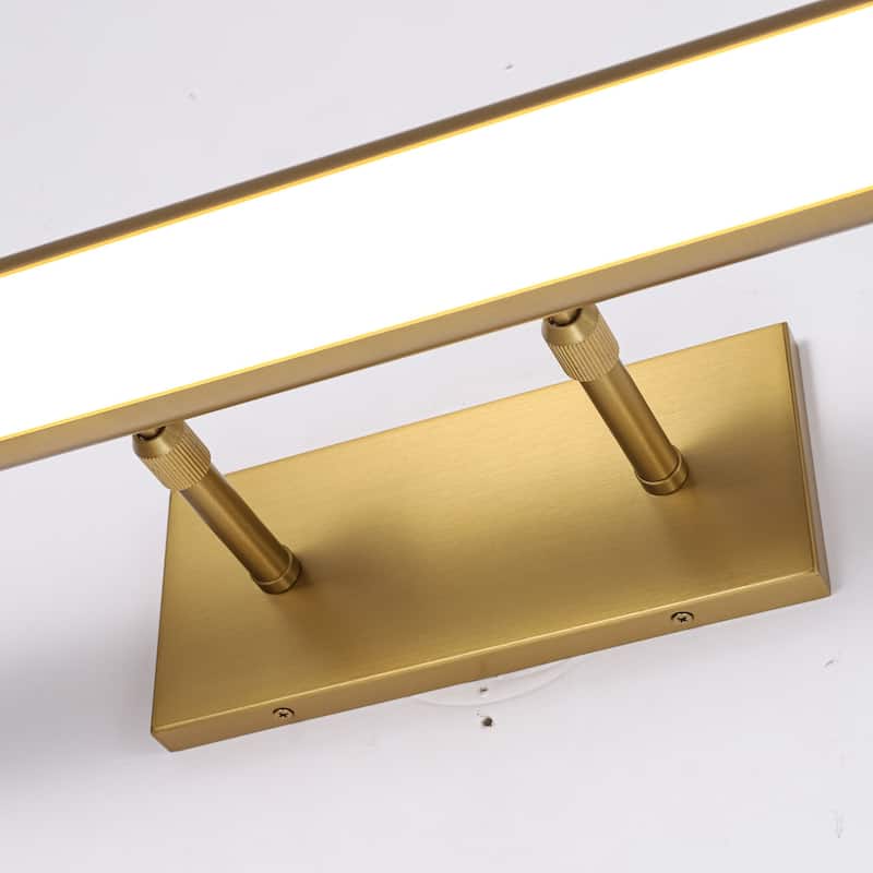 23.6" 1-Light Modern Gold/Black Adjustable Cylinder Wall Mounted LED Picture Light/Vanity Light for Bathroom, Bedroom