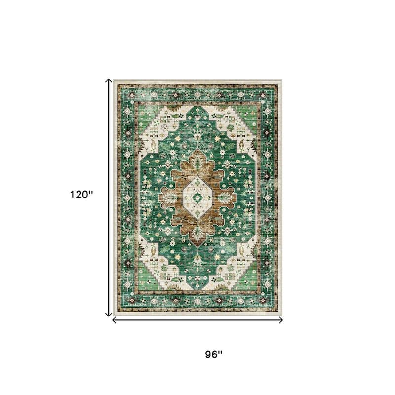 HomeRoots Medallion Traditional Rectangle Area Rug
