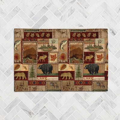 Laural Home Lodge Collage Chenille Accent Rug