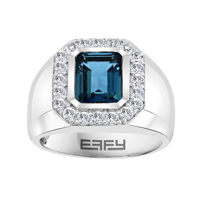 EFFY Men's 925 Sterling Silver London Blue and White Topaz Ring