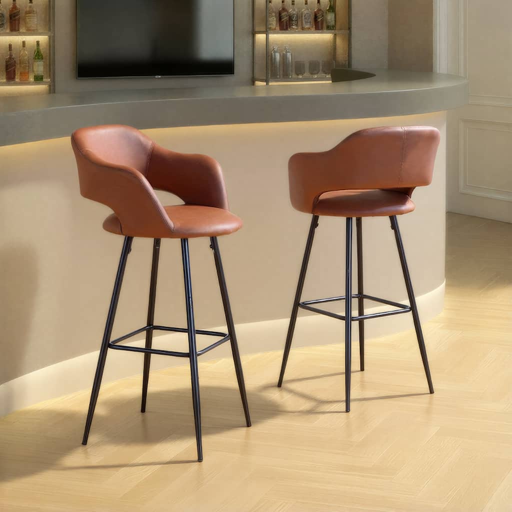 Carson Carrington Vallen Faux Leather Bar Stools (Set of 2)
