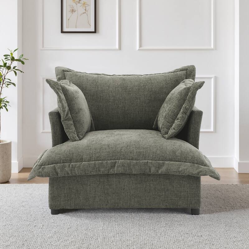 Upholstered Chenille Arm Club Chair Cloud corner cahir