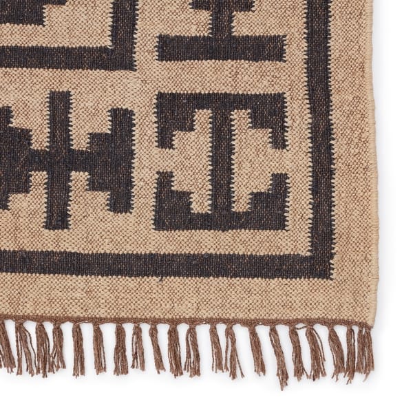 African Mud Cloth Style Rust and Beige Rug - Kayarize
