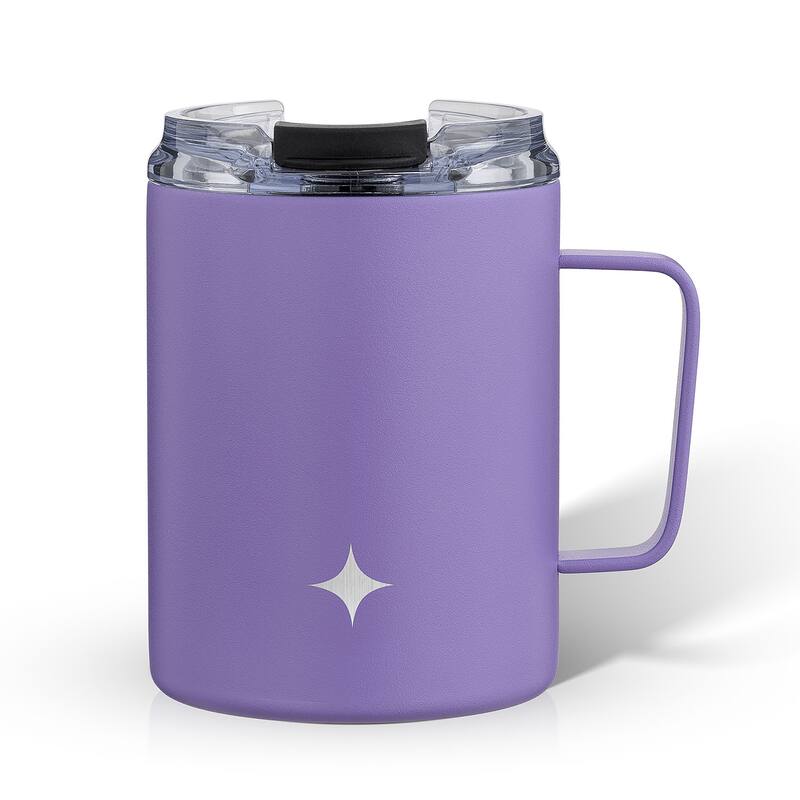 JoyJolt Vacuum Insulated Stainless Steel Tumbler Mug with Lid & Handle - 12 oz - 12 oz - Purple