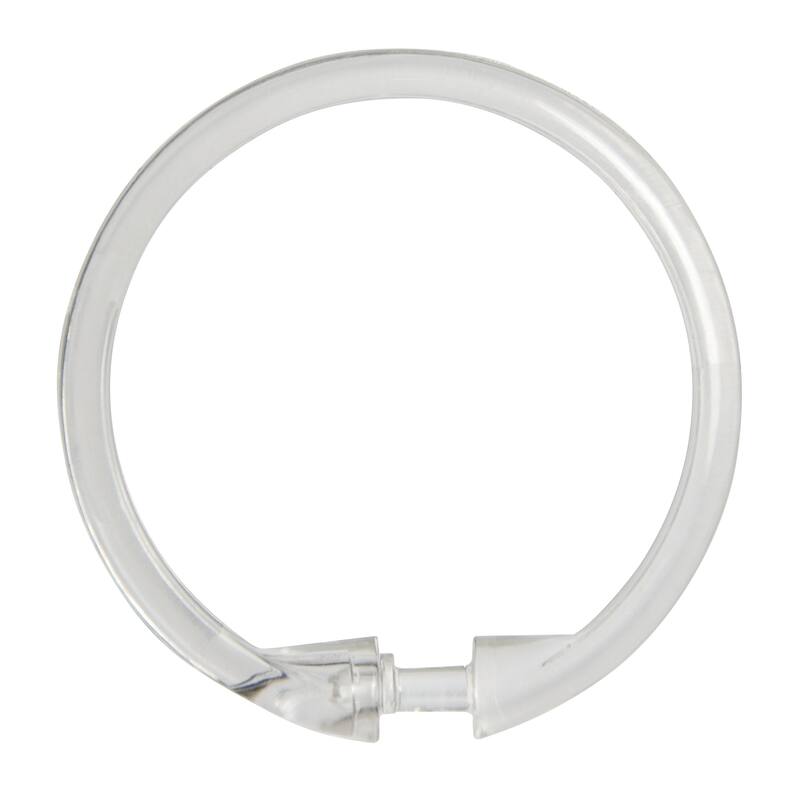 Kenney Smooth Shower Curtain Rings, Set of 12 - Clear