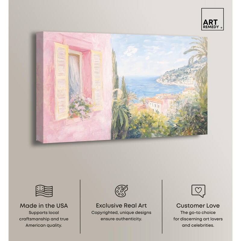 Mediterranean Pink Canvas by Art Remedy, Gallery Wrapped
