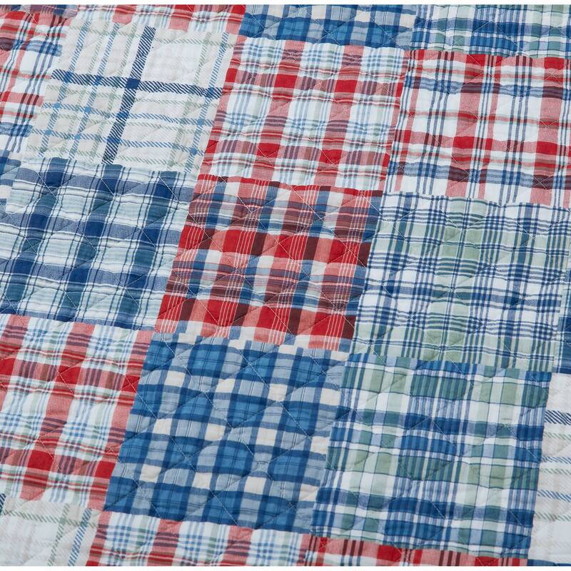 Nautica Raeford Cotton Reversible Blue Quilt Set