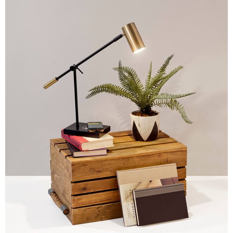 Adesso Collette LED Desk Lamp with Adesso Charge Wireless Charging Pad