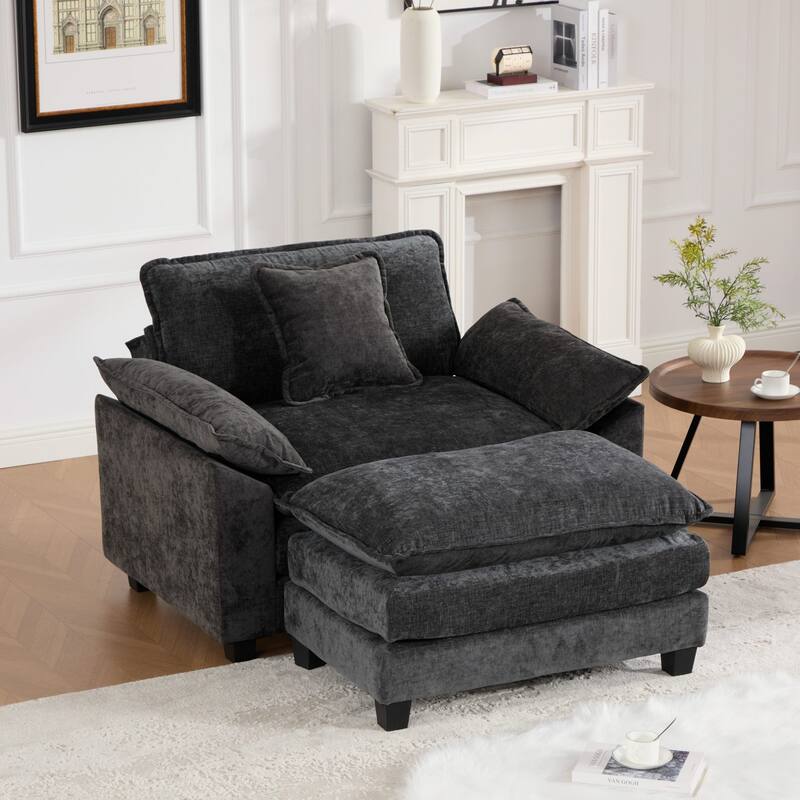 Roomfitters Cloud Sofa Chair, Modern Chenille Upholstered Single Seat with Deep Cushion Comfort