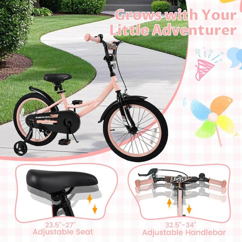 Costway 14" Kids Bike with Removable Training Wheels Adjustable Seat & - See Details