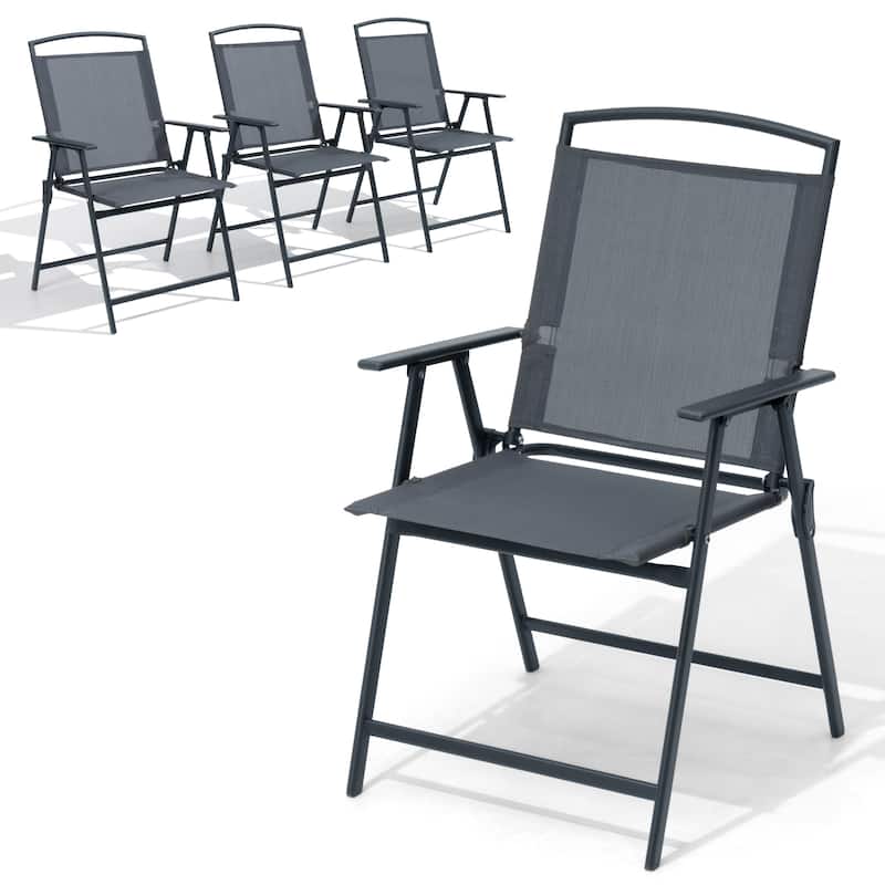 Set of 4 Patio Folding Chairs 4-Pack Dining Chairs