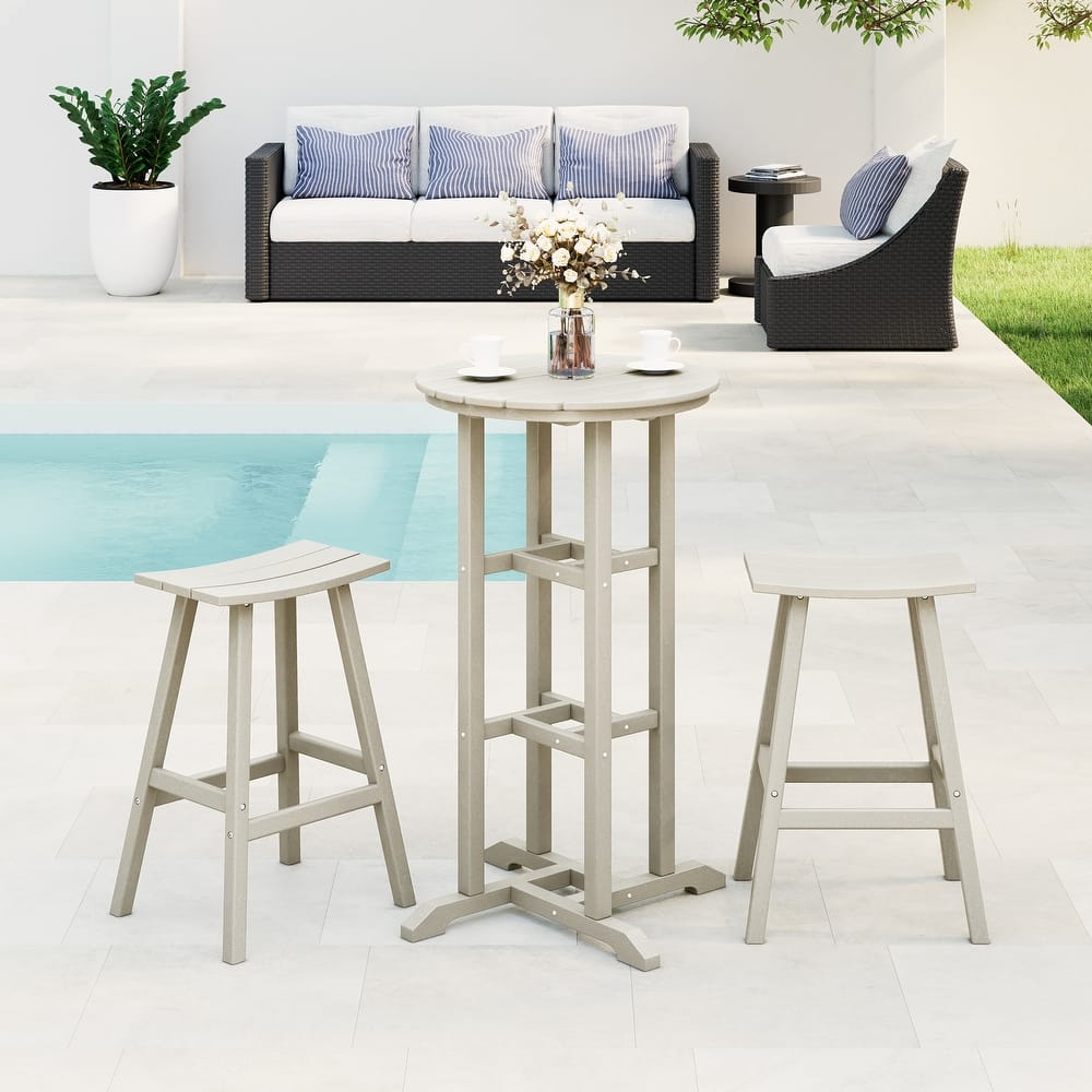 Laguna Hdpe All Weather Outdoor Patio Bistro Bar Set (3-Piece Set)