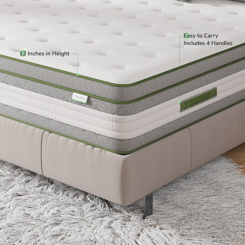 Novilla 12-inch Gel Memory Foam Hybrid Pocket Spring Mattress