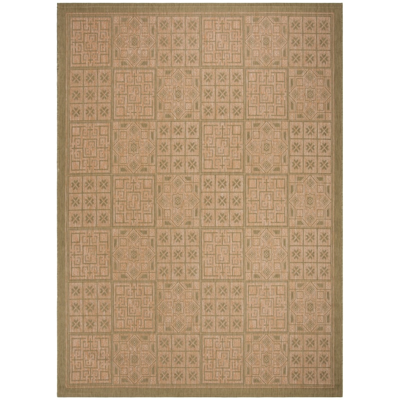 SAFAVIEH Courtyard Jacklyn Geometric Block Indoor/ Outdoor Area Rug