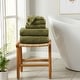 preview thumbnail 58 of 197, Linery & Co. Cotton Diamond Waffle Texture Bath Towels 6 Piece Set - Olive