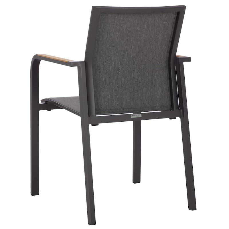 SAFAVIEH Outdoor Living Dexter Armchair with Teak (Set of 2)