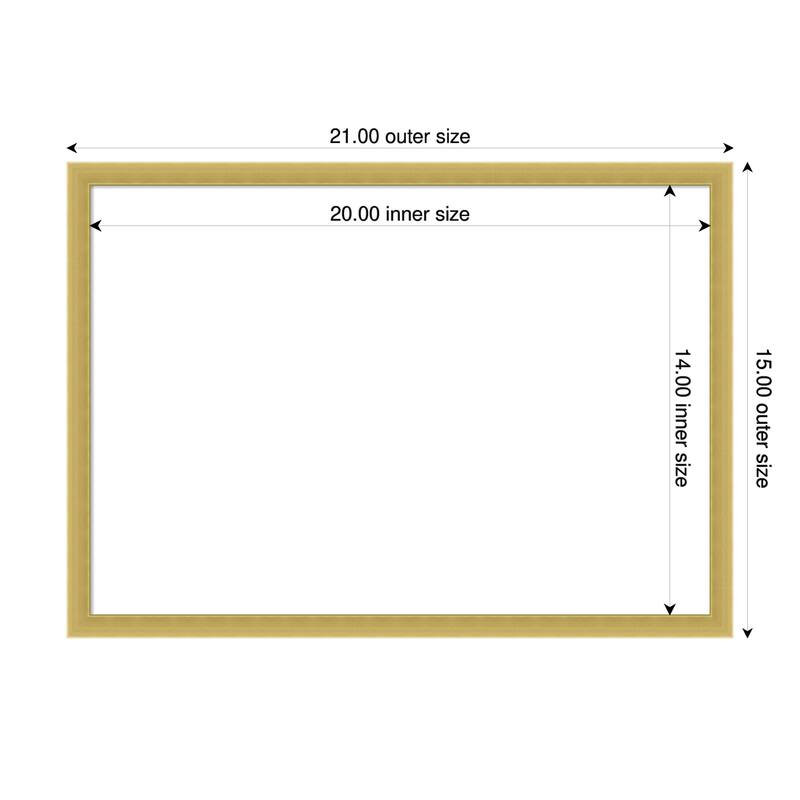 Amanti Art Svelte Clay Grey Framed Dry Erase Magnetic Board - 21 x 15 in - Svelte Polished Gold