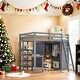 preview thumbnail 17 of 28, Full Size Loft Bed with Wardrobe and Desk and Shelves