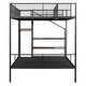 preview thumbnail 10 of 22, Versatile Design Twin over Full Metal Bunk Bed with Ladder and Wardrobe