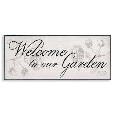 Stupell Vintage Welcome To The Garden Framed Giclee Art Design By Lil' Rue